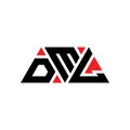DML triangle letter logo design with triangle shape. DML triangle logo design monogram. DML triangle vector logo template with red Royalty Free Stock Photo
