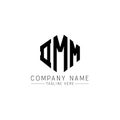 DMM letter logo design with polygon shape. DMM polygon and cube shape logo design. DMM hexagon vector logo template white and Royalty Free Stock Photo