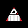DMM triangle letter logo design with triangle shape. DMM triangle logo design monogram. DMM triangle vector logo template with red Royalty Free Stock Photo
