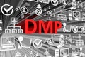 DMP concept blurred background 3d