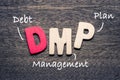 DMP Wood Letters Acronym Royalty Free Stock Photo