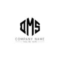 DMS letter logo design with polygon shape. DMS polygon and cube shape logo design. DMS hexagon vector logo template white and Royalty Free Stock Photo