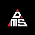 DMS triangle letter logo design with triangle shape. DMS triangle logo design monogram. DMS triangle vector logo template with red Royalty Free Stock Photo