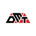 DMT triangle letter logo design with triangle shape. DMT triangle logo design monogram. DMT triangle vector logo template with red Royalty Free Stock Photo