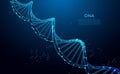 DNA. Abstract 3d polygonal wireframe DNA molecule. Medical science, genetic biotechnology, chemistry biology, gene cell concept Royalty Free Stock Photo