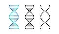 DNA abstract strand symbol set. Vector illustration