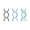 DNA abstract strand symbol set. Vector illustration.