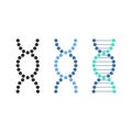 DNA abstract strand symbol set. Vector illustration.