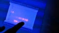 DNA in an agarose gel in the ultraviolet