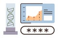 DNA Analysis with Data Visualization and Secure Access Representation Royalty Free Stock Photo
