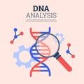 DNA analysis laboratory research banner concept, flat vector illustration. Royalty Free Stock Photo