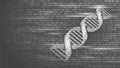 DNA binary code future computer technology concept. Genome science structure modified GMO engineering molecular symbol