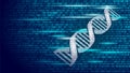 DNA binary code future computer technology concept. Genome science structure modified GMO engineering molecular symbol Royalty Free Stock Photo