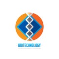 DNA BioTechnology - vector logo template concept illustration. Medical science creative symbol. Human biological genetic structure