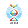 DNA BioTechnology - vector logo template concept illustration. Medical science creative symbol. Human biological genetic structure