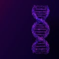 DNA link low poly purple on darck bg Royalty Free Stock Photo