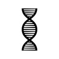 DNA black structure molecule, chromosome icon. Isolated vector in flat Royalty Free Stock Photo