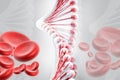 DNA with blood cells Royalty Free Stock Photo