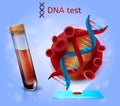 DNA Laboratory Blood Test Realistic Vector Concept