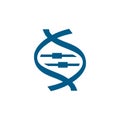 DNA Blue Icon On White Background. Blue Flat Style Vector Illustration Royalty Free Stock Photo