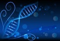 DNA blue swirly vector banner background Royalty Free Stock Photo