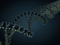 DNA chain. Abstract scientific background. 3D rendering Royalty Free Stock Photo