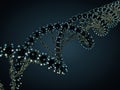 DNA chain. Abstract scientific background. 3D rendering