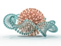 DNA chain. Abstract scientific background. 3D rendering