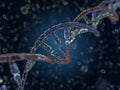 DNA chain. Abstract scientific background. 3D rendering Royalty Free Stock Photo