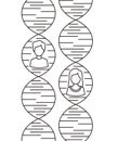 Dna chain with genders characters