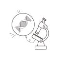 Dna chain with microscope Royalty Free Stock Photo