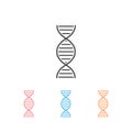 DNA or chromosome abstract strand symbol. Icon set. Vector