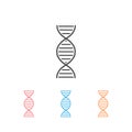 DNA or chromosome abstract strand symbol. Icon set. Vector