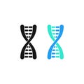 DNA or chromosome abstract strand symbol set. Vector illustration.