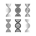 DNA or chromosome abstract strand symbol set. Vector illustration.