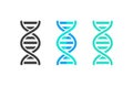 DNA or chromosome abstract strand symbol set. Vector illustration.