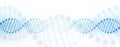 DNA chromosome banner concept. Science technology vector background for biomedical, health, chemistry design. 3D style
