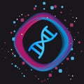 DNA Chromosome Button - Modern Colorful Vector Icon - Isolated On Black Background Royalty Free Stock Photo