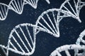 DNA Close up on Blue background., 3D rendering