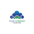 DNA Cloud logo vector design template-vector Royalty Free Stock Photo