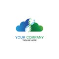 DNA Cloud logo vector design template-vector Royalty Free Stock Photo