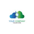 DNA Cloud logo vector design template-vector Royalty Free Stock Photo