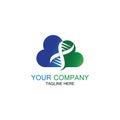 DNA Cloud logo vector design template-vector Royalty Free Stock Photo