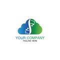 DNA Cloud logo vector design template-vector Royalty Free Stock Photo