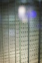 DNA code capital letters matrix printed on flat transparent glasses in a row abstract scene Royalty Free Stock Photo