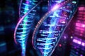 dna data storage concept with binary code and helix