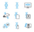 DNA data storage outline vector icons collection set Royalty Free Stock Photo