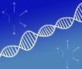 DNA Deoxyribonucleic acid abstract Structure on Blue Background Royalty Free Stock Photo
