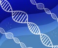 DNA Deoxyribonucleic acid abstract Structure on Blue Background Royalty Free Stock Photo