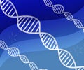 DNA Deoxyribonucleic acid abstract Structure on Blue Background